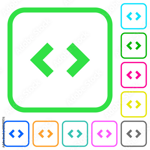 Script code vivid colored flat icons