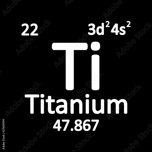 Periodic table element titanium icon.