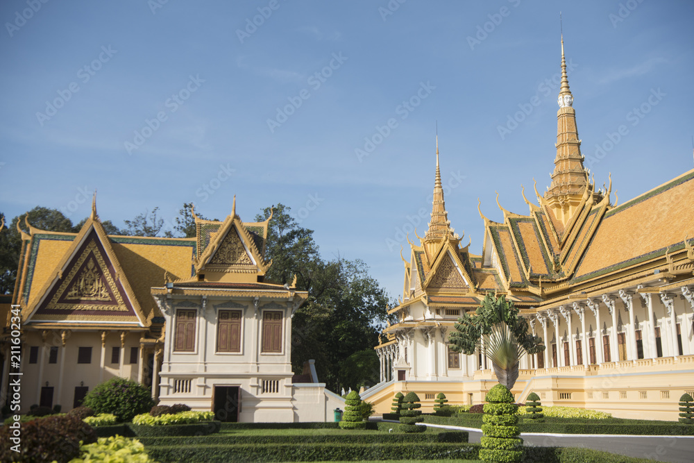 Naklejka premium CAMBODIA PHNOM PENH ROYAL PALACE THRONE HALL