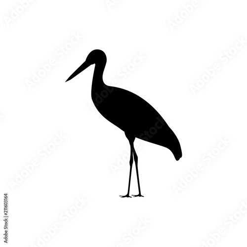 vector stork silhouette