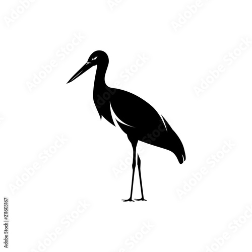 vector stork silhouette