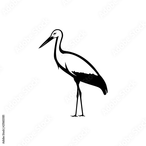 vector stork silhouette