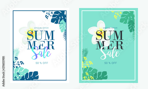 Summer sale banner vector illustration