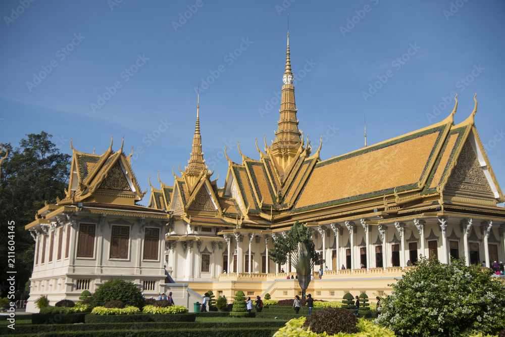 Naklejka premium CAMBODIA PHNOM PENH ROYAL PALACE THRONE HALL