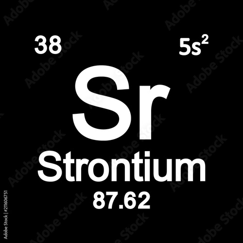 Periodic table element strontium icon.