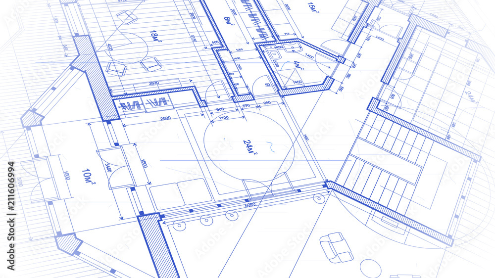 vector architectural plan - abstract architectural blueprint of a modern residential building / technology, industry, business concept illustration: real estate, building, construction & architecture vector architectural plan - abstract architectural blueprint of a modern residential building / technology, industry, business concept illustration: real estate, building, construction & architecture