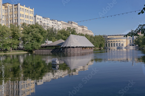 Summer. Morning. View from Chistoprudniy Boulevard to the pond photo