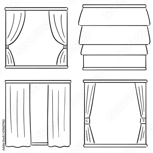 vector set of curtains