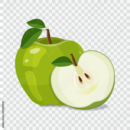 Green apple icon isolated on white background
