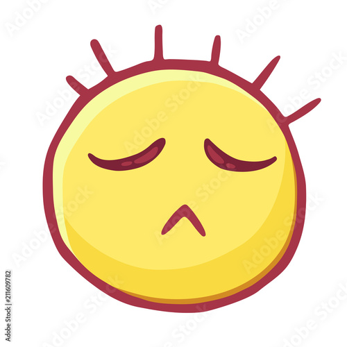 Colored emoticons icon, offended emoticon, dissatisfied emoji