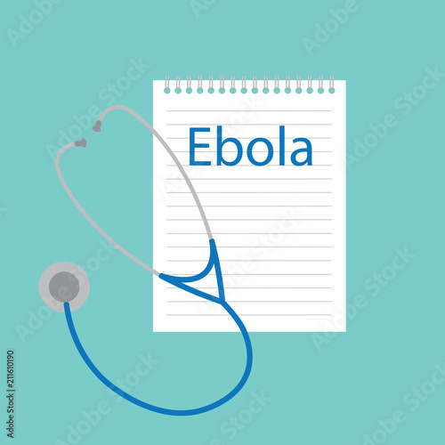 ebola written in a notebook- vector illustration