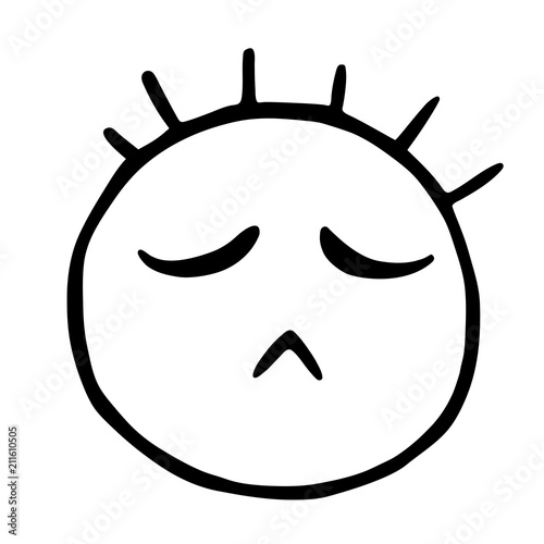 Line emoticons icon, offended emoticon, dissatisfied emoji