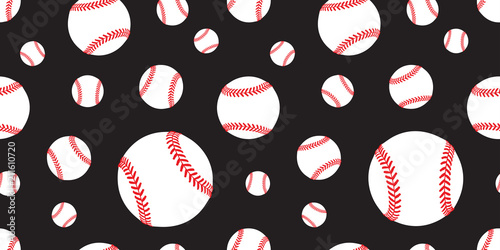 baseball Seamless pattern vector tennis ball tile background repeat wallpaper scarf isolated graphic black