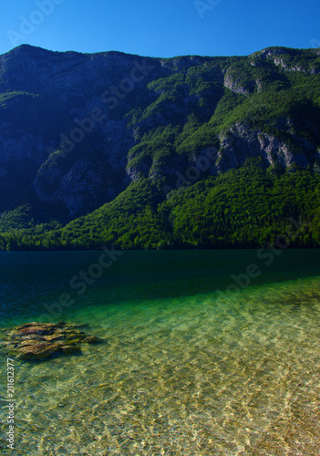  Landscape Bohinj Lake,with clear water. © Alekss