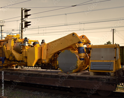 Transportation on platforms of vehicles and machinery photo