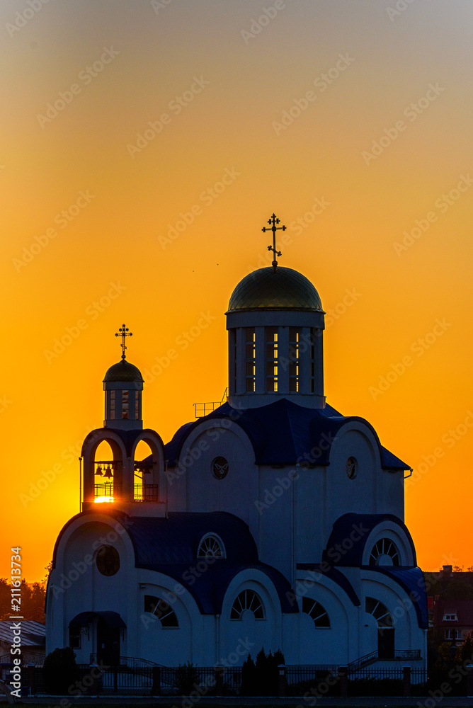 Orthodox Christian church at dawn Orthodox Christian church at dawn