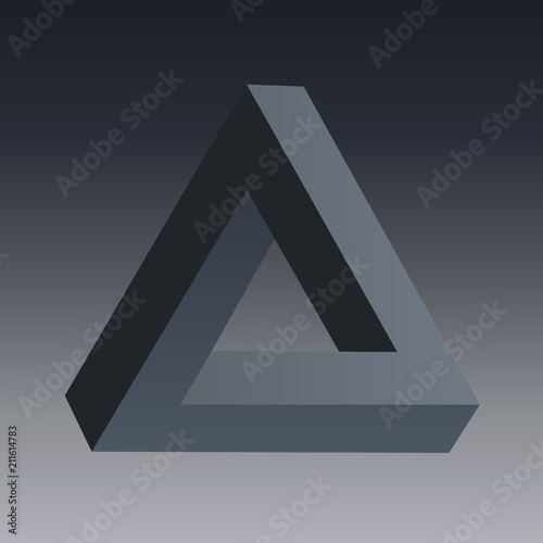 illusion d’optique - triangle -symbole - énigme -concept - logo - optique - mystère - vision