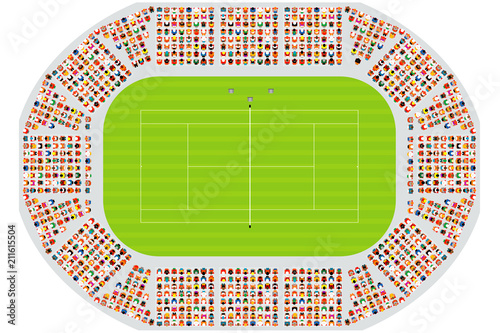 Tennis arena, top view