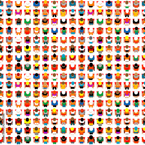 Seamless background with spectators in the rows