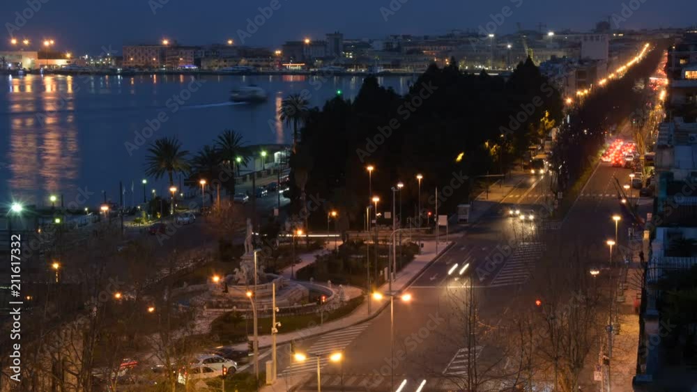 Traffic in the city by night