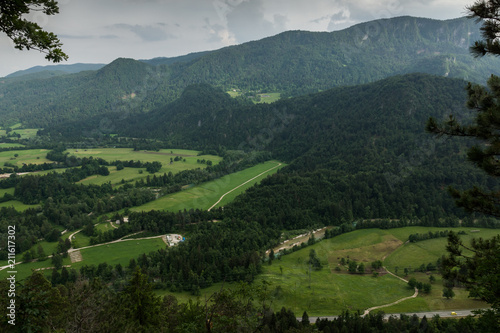 View from the top of Mala Osojnica to Alps, Slovenia
