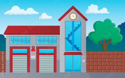 Fire department building theme image 1