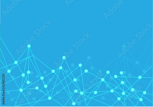 Abstract blue point polygon line internet connect network technology futuristic background vector illustration.