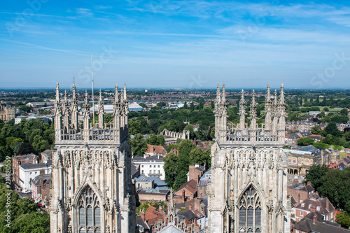 View of Towers of York Minster Uk