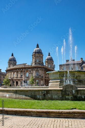 Hull Old Dock Offices with fountain in foreground