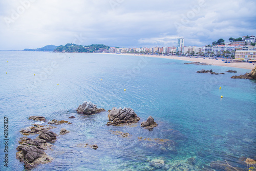 Sea coast in Lloret de Mar, Santa Crictina Beach, Costa Brava, Spain