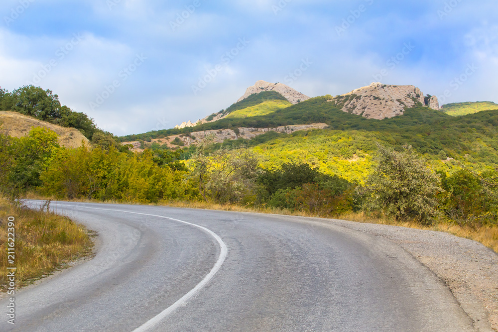 asphalt road in the mountains