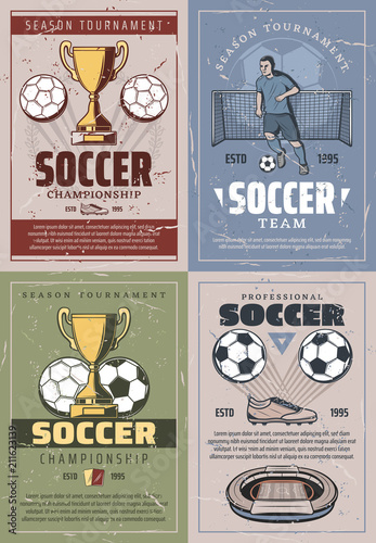 Soccer vintage and retro posters