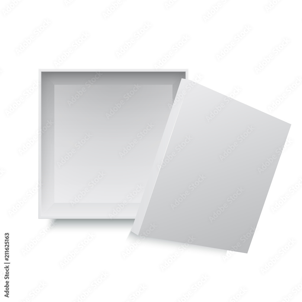 White box with lid, top view, vector illustration White box with lid, top view, vector illustration