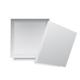 White box with lid, top view, vector illustration