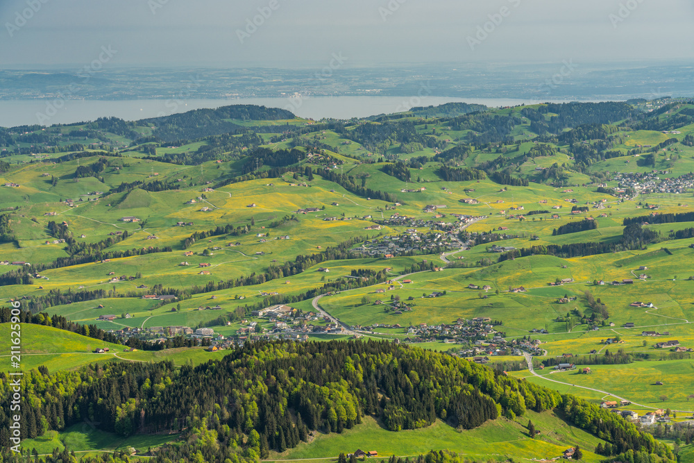 Swiss, Appenzell, Weissbad valley view 