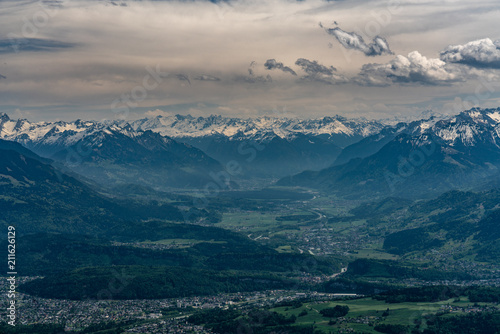 Swiss, Rhine river valley panorama