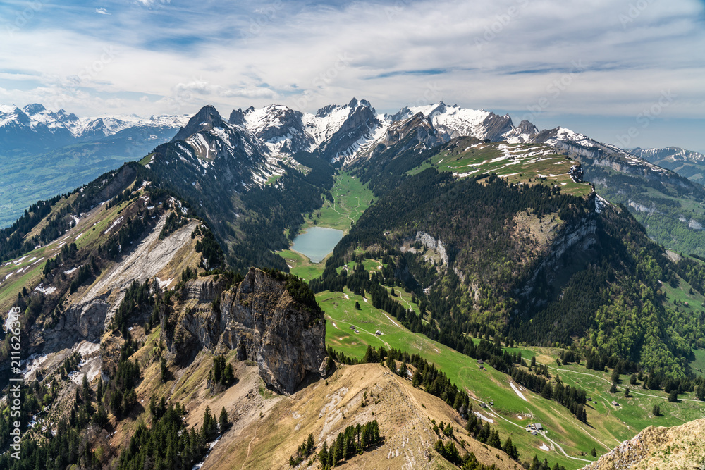 Fototapeta premium Swiss, Alps panorama view