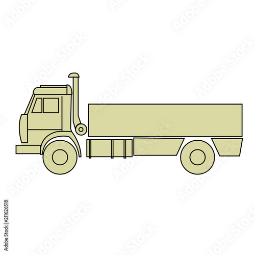 Outline of cargo truck side view - freight dumper