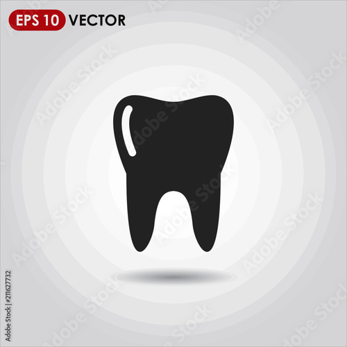 tooth single vector icon on light background