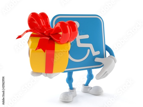 Handicapped character holding gift © Talaj
