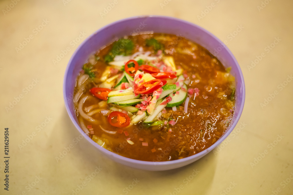 Malaysian Penang Laksa spicy soup