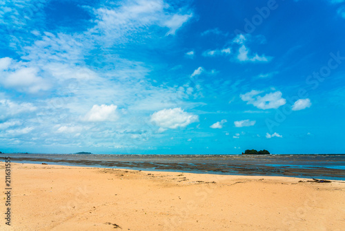 Beautiful Tropical Beach blue ocean background Summer view Sunshine at Sand and Sea Asia Beach Thailand Destinations 