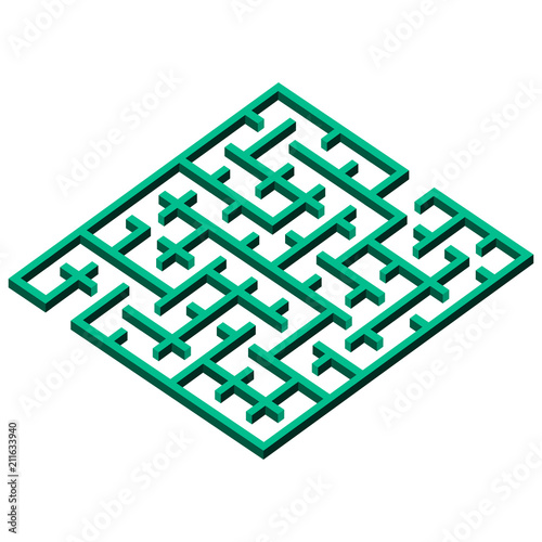 Isometric maze, 3d isometric flat vector