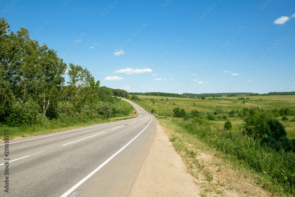 road in summer, scenic landscape