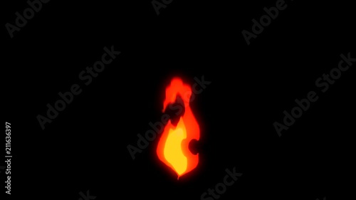 7 Cartoon Fire Elements Loopable - Motion Graphic