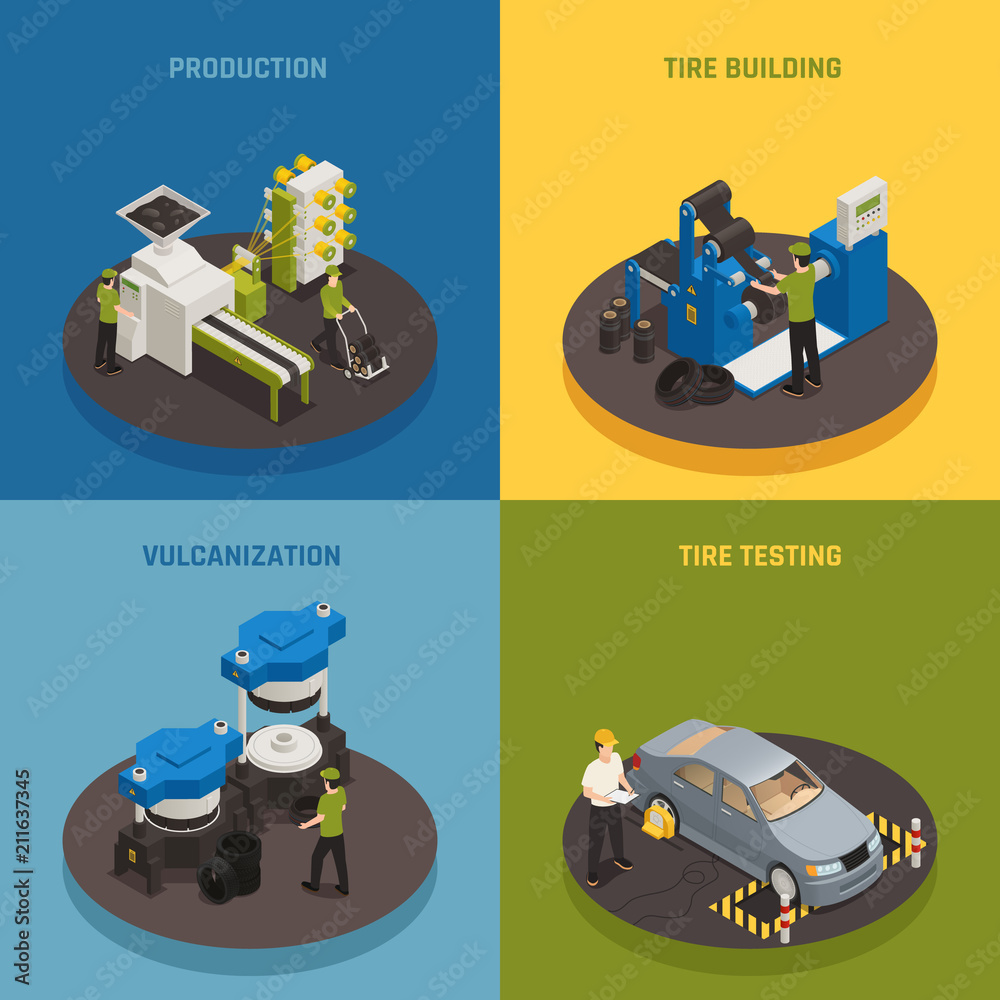 custom made wallpaper toronto digitalTire Production Isometric Design Concept