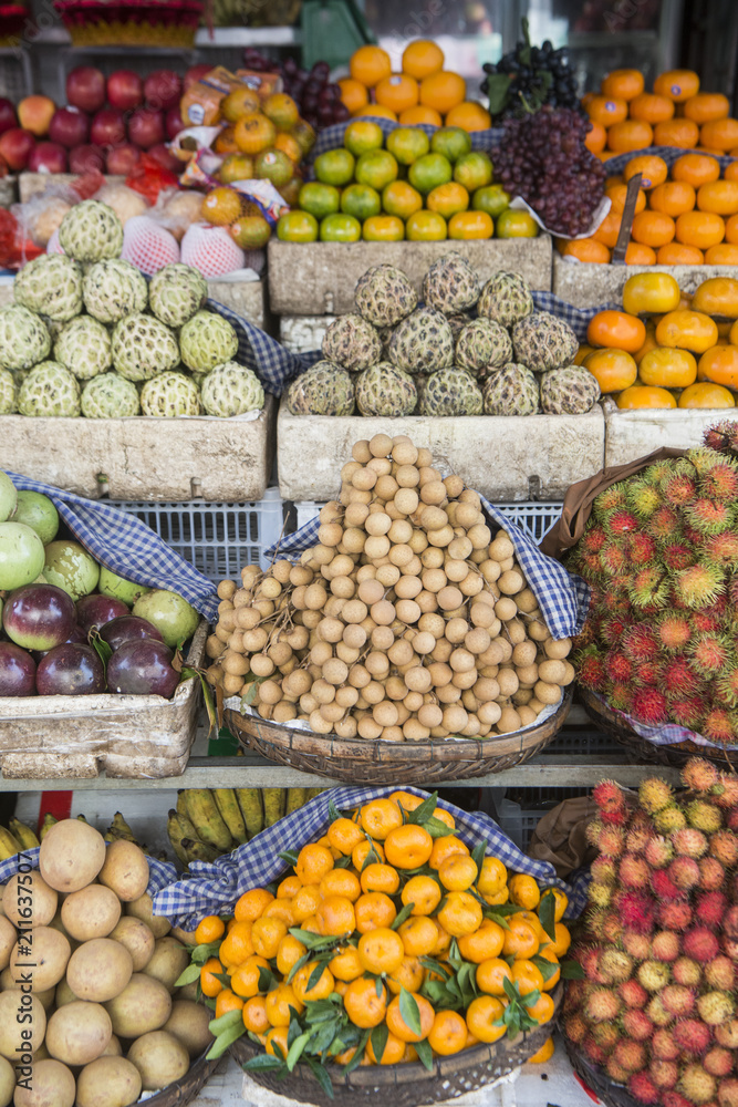 CAMBODIA PHNOM PENH MARKET FRUITS