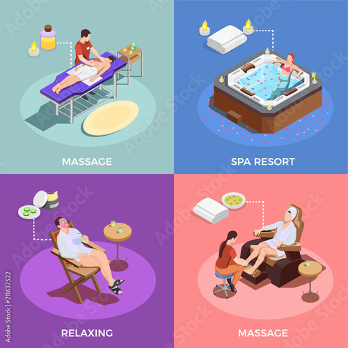 Spa Salon Isometric Design Concept
