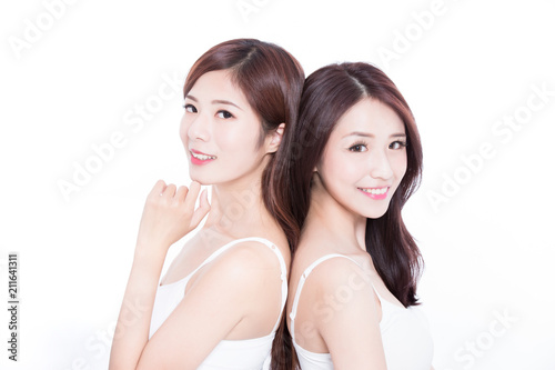 two beauty skincare woman