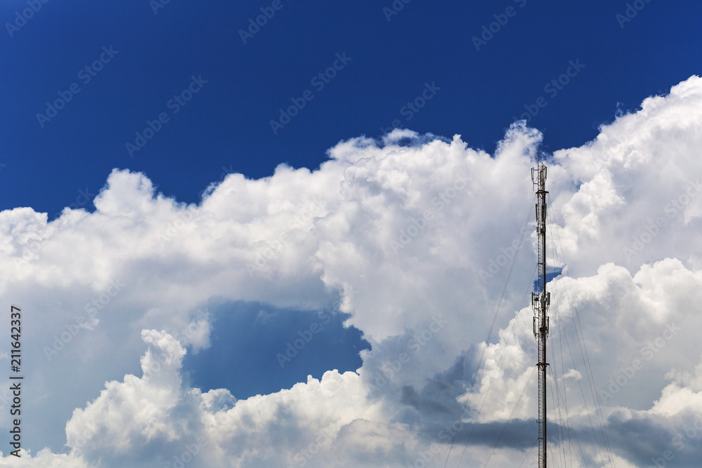 Silhouette of transmitter with clouds background. Silhouette of transmitter with clouds background.
